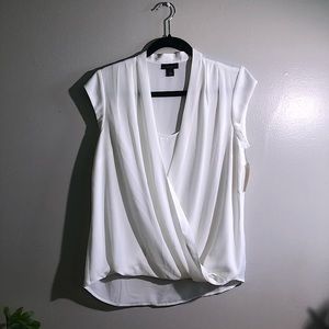 HALOGEN SURPLUS CAP SLEEVE BLOUSE